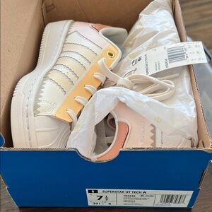 Adidas Superstar OT Tech W Cream and Peach Sneakers